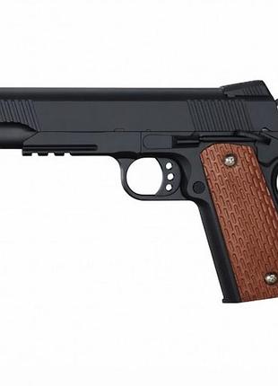Игрушечный металлический пружинный пистолет на пластиковых пульках 6мм colt m1911 | игрушечное оружие для мальчика