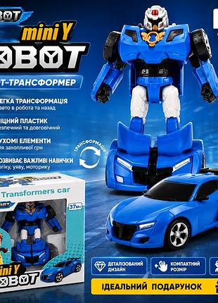 Дитячий трансформер tobot mini y синій робот-машинка 2 в 1, трансформація авто в робота, розмір 11 см, від 3 років