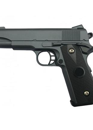 Игрушечный металлический пружинный пистолет на пластиковых пульках 6мм colt m1911 | игрушечное оружие для мальчика