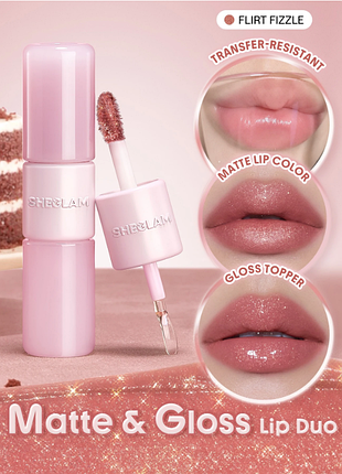 Помада для губ sheglam mood switch matte & gloss lip duo - 623 flirt fizzle (6280-623)