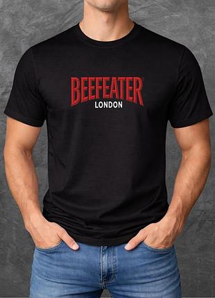 Футболка унісекс з принтом beefeater london базова чорна 2xl