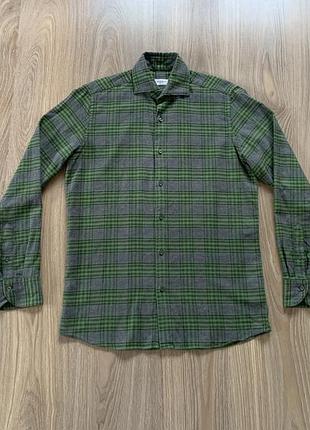 Мужская байковая фланелевая хлопковая рубашка в клетку globus