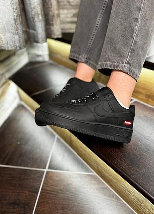Кроссовки женские и мужские найк черные nike air force supreme