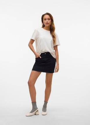 Vero moda джинсова коротка спідничка темно-сірого кольору