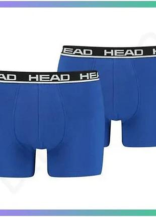 Труси-боксери head basic boxer 2p блакитний чорний xl чоловічі комфортні боксери для спорту та щоденно sku_701202741-006