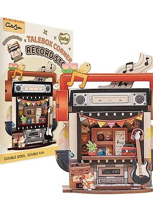 Мініатюрний 3d-конструктор cutebee talebox corner record store, музичний магазин, 52 деталі
