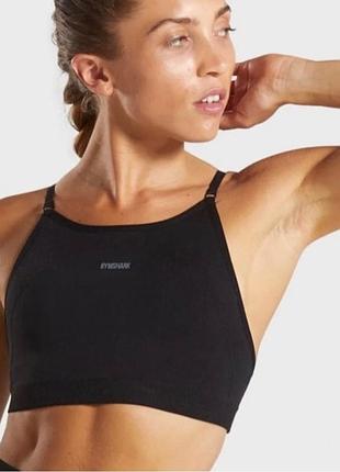 Gymshark -m-спортивный топ-черный-легкая поддержка