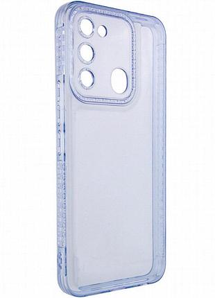 Чехол tpu starfall clear для tecno spark 8c голубой