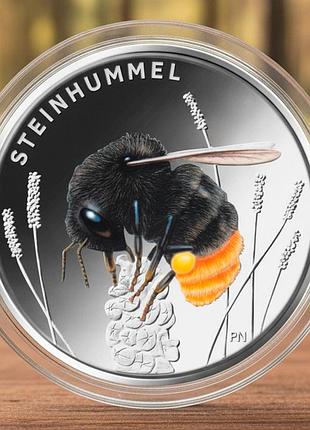 Памятная монета "каменный шмель", 5 евро, германия, 2024