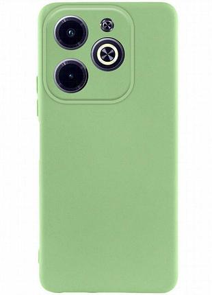 Чехол tpu getman liquid silk full camera для infinix hot 40i зеленый / pistachio