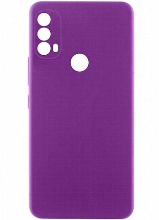 Чехол tpu getman liquid silk full camera для motorola moto e40 фиолетовый / purple