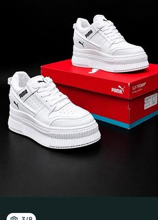 Кросівки жіночі puma хайтопи на платформі білі
