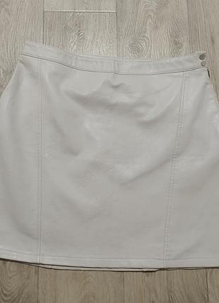 Кожаная юбка zara l, юбка женская кожаная, юбка zara л, юбка женкая зара л, юбка кожа, юбка кожзам, стильная белая юбка женская короткая