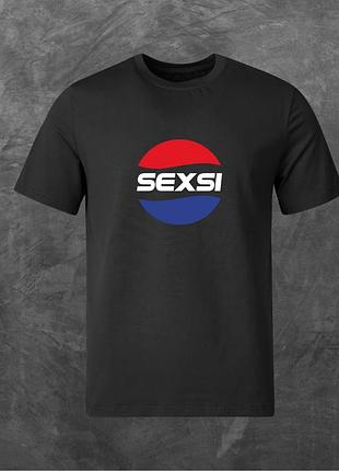 Футболка унисекс с принтом sexsi базовая черная 2xl