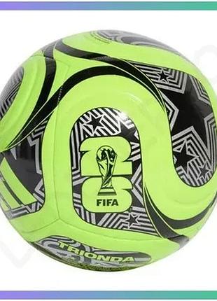 Футбольный мяч adidas world cup 26 trionda club для тренировок и игр салатовый номер 5 sku_jd8052_4