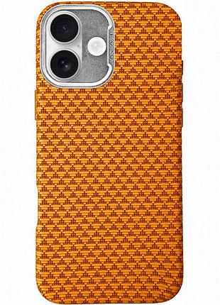 Чехол tpu+pc kvzv triangular pattern with magnetic fit для apple iphone 17 (6.3") orange