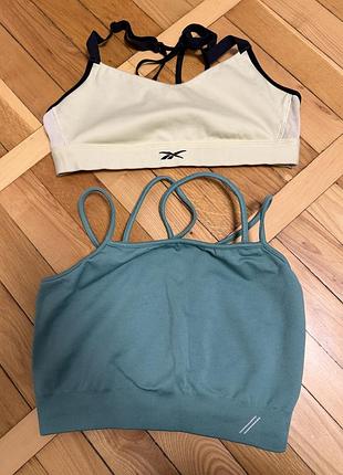 Жіночі спортивні топи reebok та talla розмір s, мятний та бірюзовий