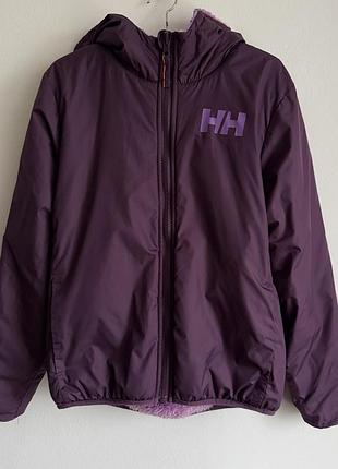 Крутая теплая подростковая двухсторонняя куртка helly hansen, шерпа