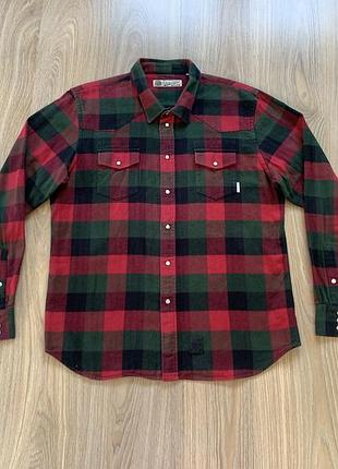 Мужская фланелевая хлопковая рубашка в клетку superior shirting