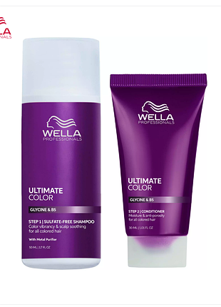 Wella ultimate color shampoo шампунь 50мл и кондиционер для блеска окрашенных волос 30мл