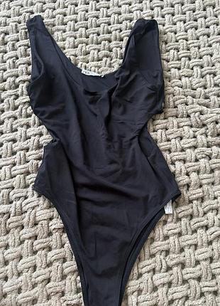 Жіноче боді zara чорне з вирізами