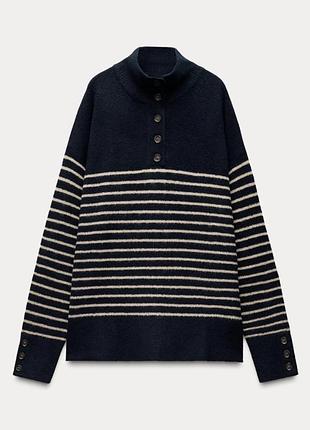 Стильний светр, кофта, в'язаний светр під горло, гольф zara. іспанія.