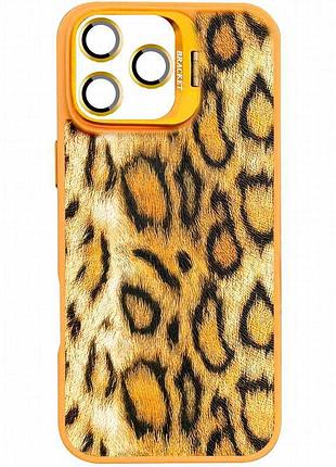 Чехол tpu+pc wild leopard with magnetic fit and lens для apple iphone 15 pro max (6.7") orange