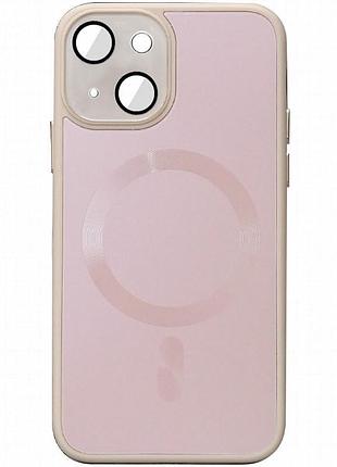 Чехол tpu+glass sapphire midnight with magnetic fit для apple iphone 14 (6.1") розовый / pink sand