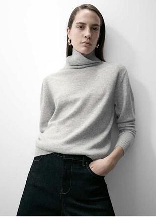 Напівпрозора водолазка/кофта меланж змішана вовна zara