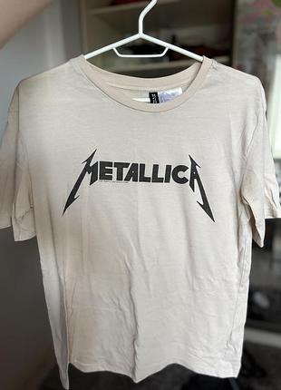 Футболка чоловіча metallica бежева, розмір s