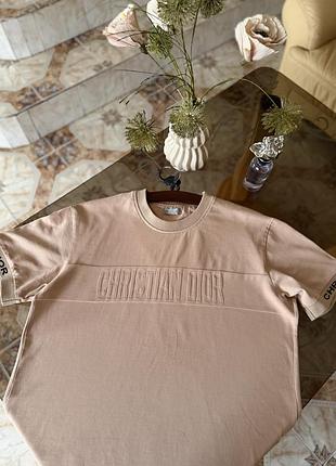 Футболка унісекс christian dior бежева l