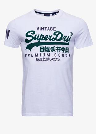 Оригинальная белая футболка superdry vintage premium goods