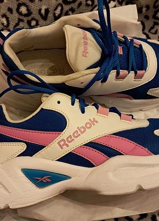 Кросівки жіночі reebok синьо-рожеві, розмір 38