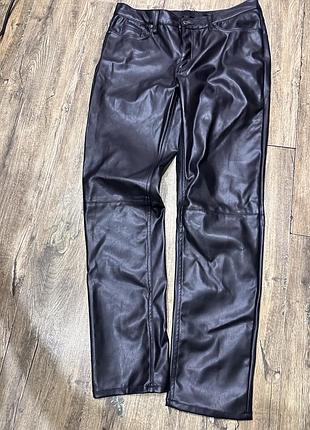 Круті шкіряні штани h&m slim
