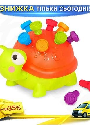 Ku развивающая игрушка battat universal fit черепашка-умница со светом и звуком для детей от 1,5 лет р uni2l_k