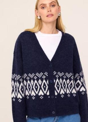 Брендовый кардиган kitri "felicia fair isle" с альпакой и шерстью