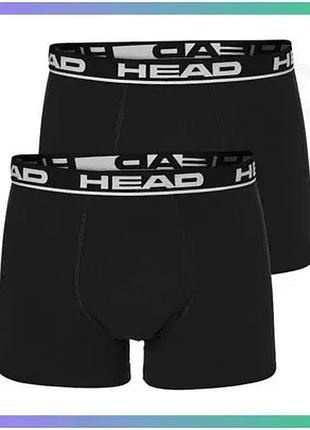 Трусы-боксеры head basic boxer 2p черные xxl для мужчин спортивные боксеры из хлопка и эластана sku_701202741-005