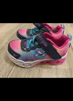 Кросівки для дівчинки skechers з підсвіткою різнокольорові
