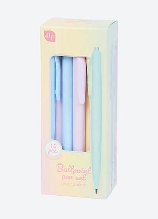 Набор шариковых ручек kawaii pastel 15 шт синяя паста подарочный набор ручек