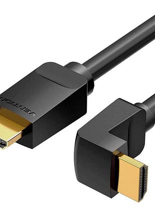 Кабель hdmi vention m-m 1 м v2.0 4k 60 гц pvc з кутовим конектором 90° black (aarbf)
