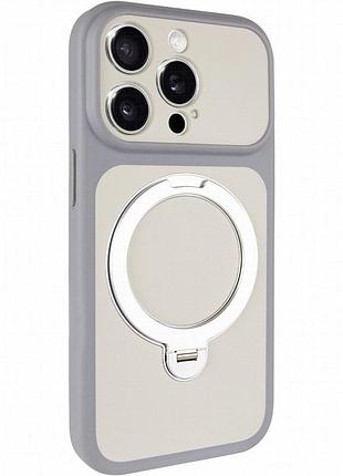 Чехол ummi full camera with magnetic fit hq ring для apple iphone 15 pro (6.1") grey