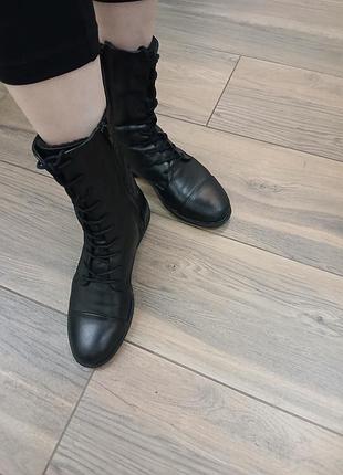 Чоботи жіночі inwear чорні шкіряні