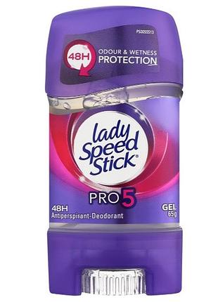 Дезодорант гелевый "5 в 1" lady speed stick pro 5in1 antiperspirant gel, 65 г