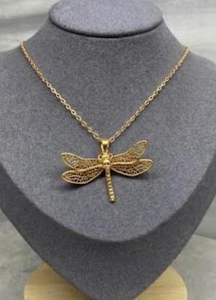 Колье alexander mcqueen «стрекоза» (dragonfly) премиум качество