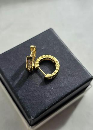 Сережки gold crystals bvlgari 5