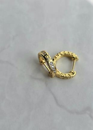 Сережки gold crystals bvlgari 6