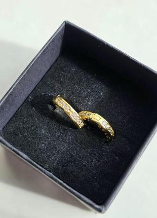 Сережки gold crystals bvlgari 8