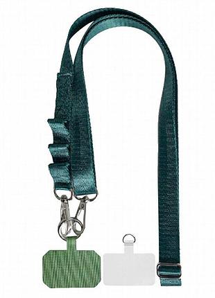 Шнурок широкий с двумя креплениями (2см) 140см dark green