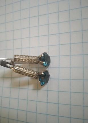 Серьги серебряные с камнями