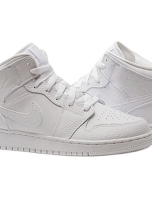 Кроссовки nike air jordan 1 mid triple white найк